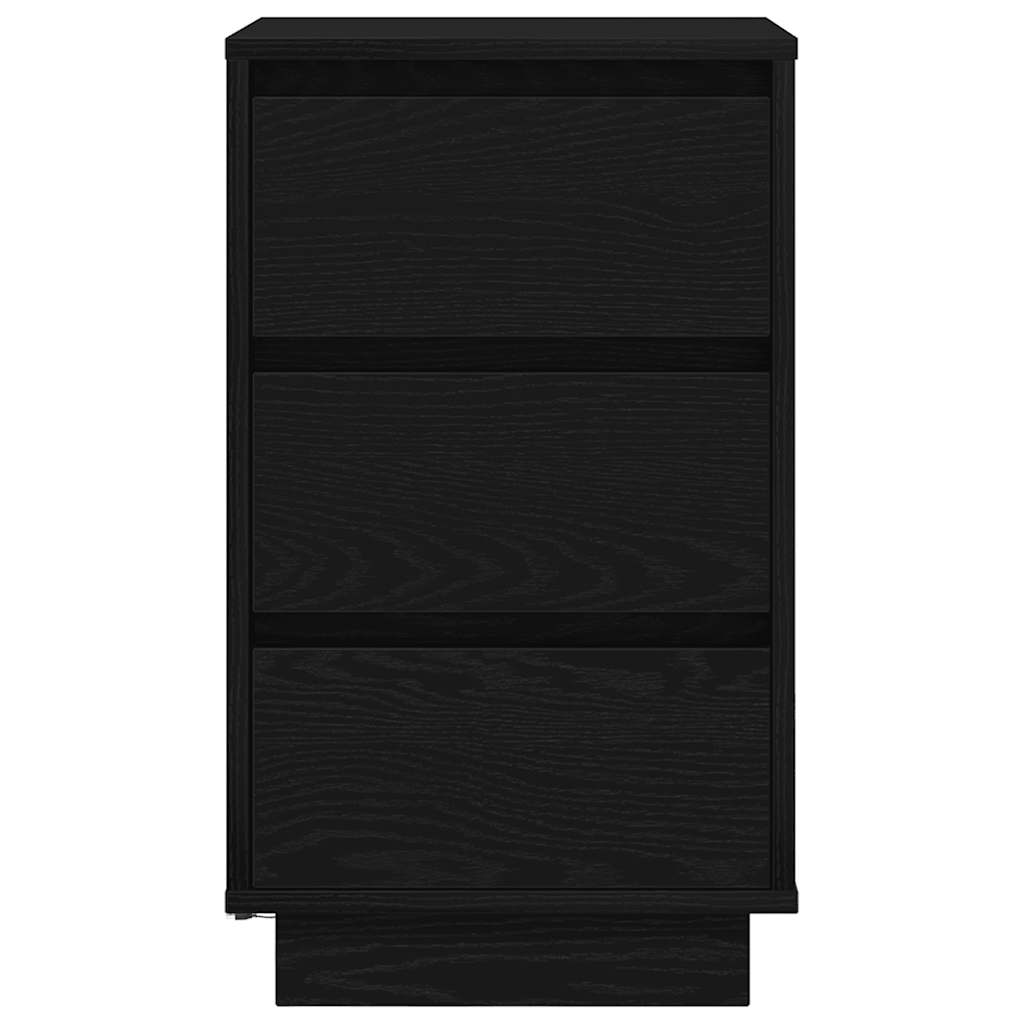 Mesa de cabeceira com luzes LED 38x34x65 cm preto