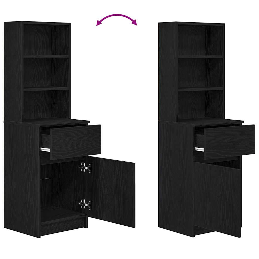 Mesa de cabeceira 39x35x125 cm derivados de madeira preto