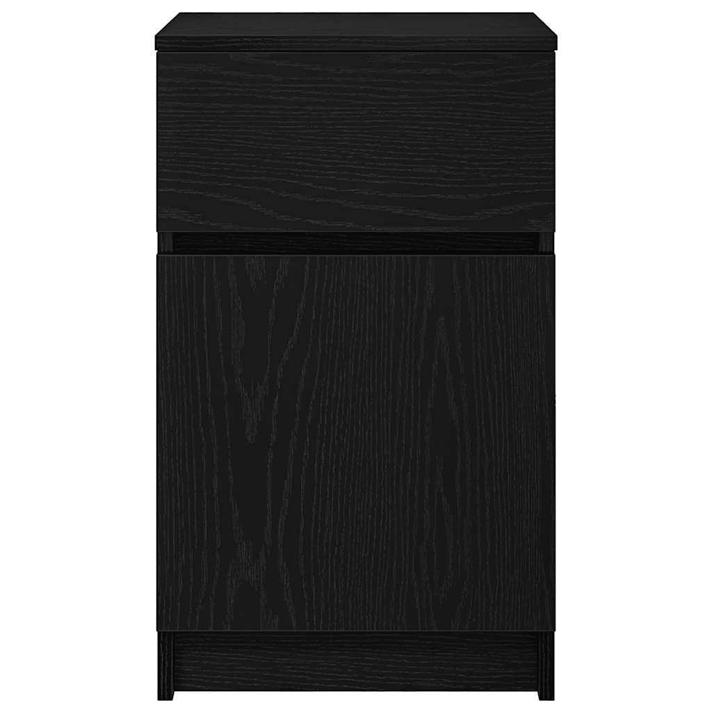 Mesas de cabeceira 2pcs 39x35x65 cm derivados de madeira preto