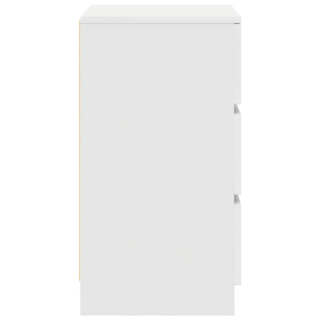 Mesa de cabeceira com 3 gavetas 39x35x65 cm branco