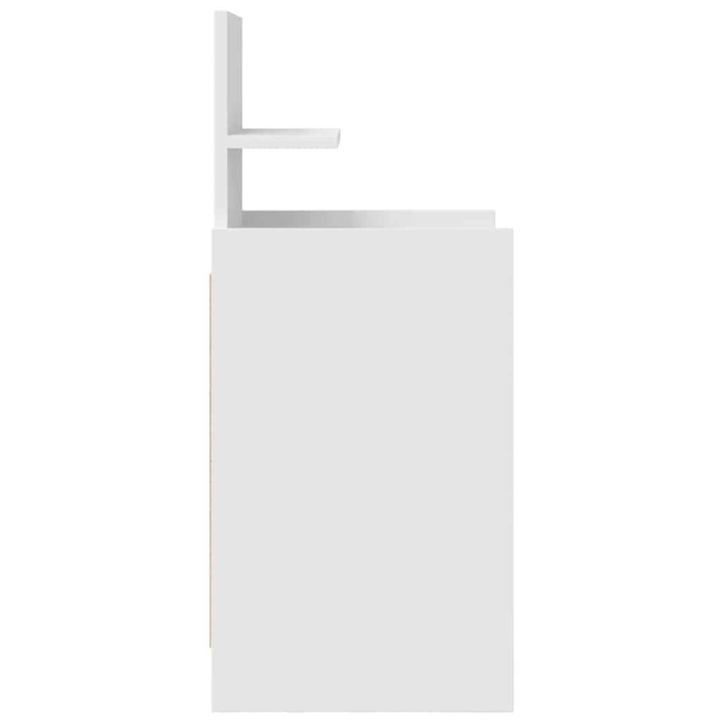 Mesa de cabeceira com 2 gavetas 38x34x80 cm branco