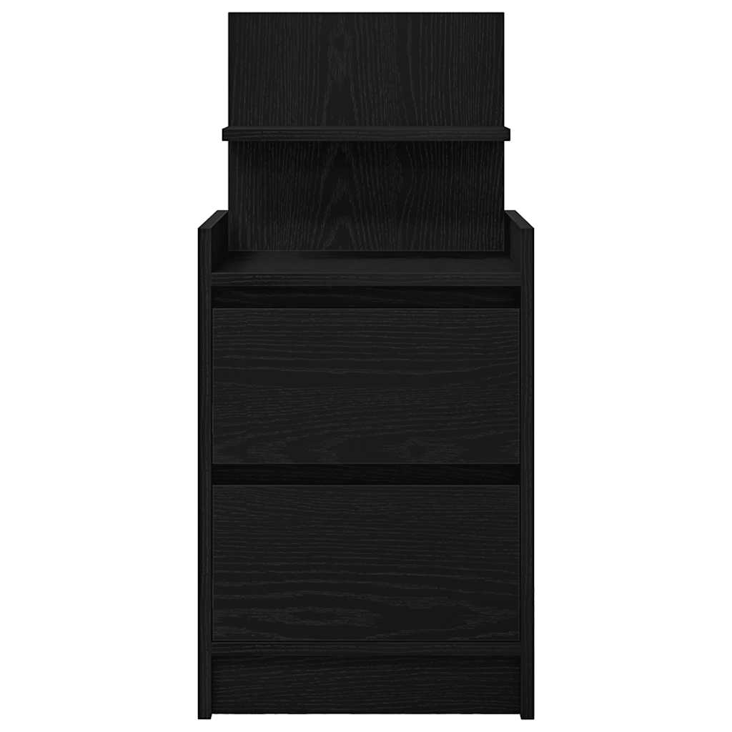 Mesa de cabeceira com 2 gavetas 38x34x80 cm preto