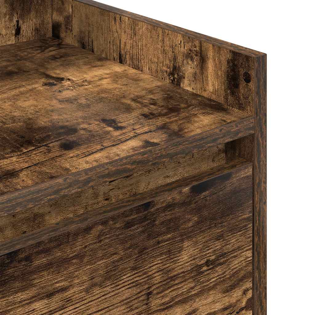 Mesa de cabeceira com 2 gavetas 38x34x80 cm carvalho fumado