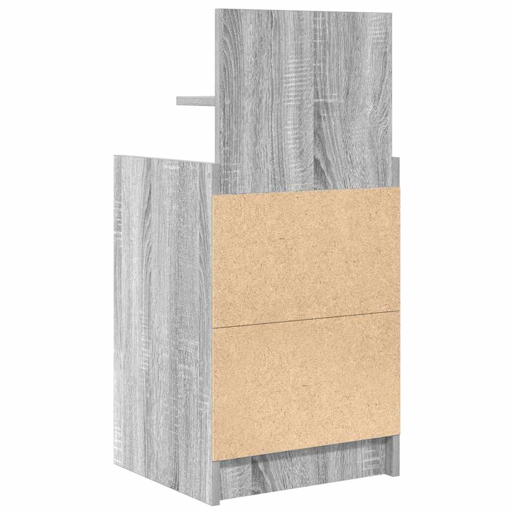 Mesas de cabeceira c/ 2 gavetas 2pcs 38x34x80cm sonoma cinzento