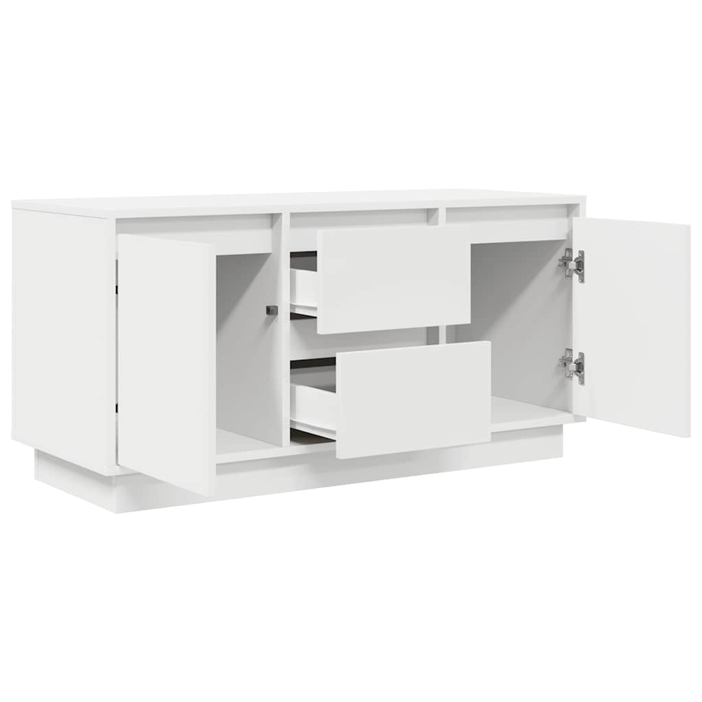 Móvel de TV com luzes LED 100x41x50 cm branco