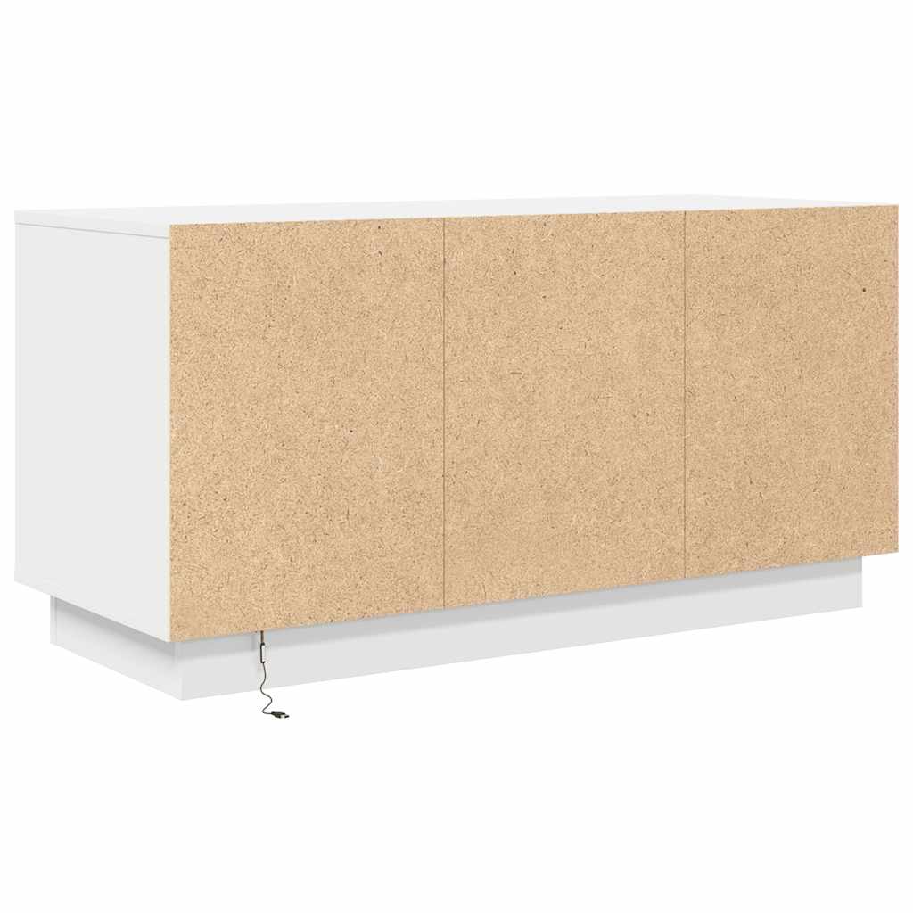 Móvel de TV com luzes LED 100x41x50 cm branco
