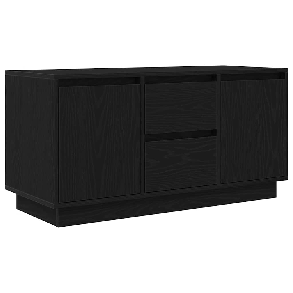 Móvel de TV com luzes LED 100x41x50 cm carvalho preto