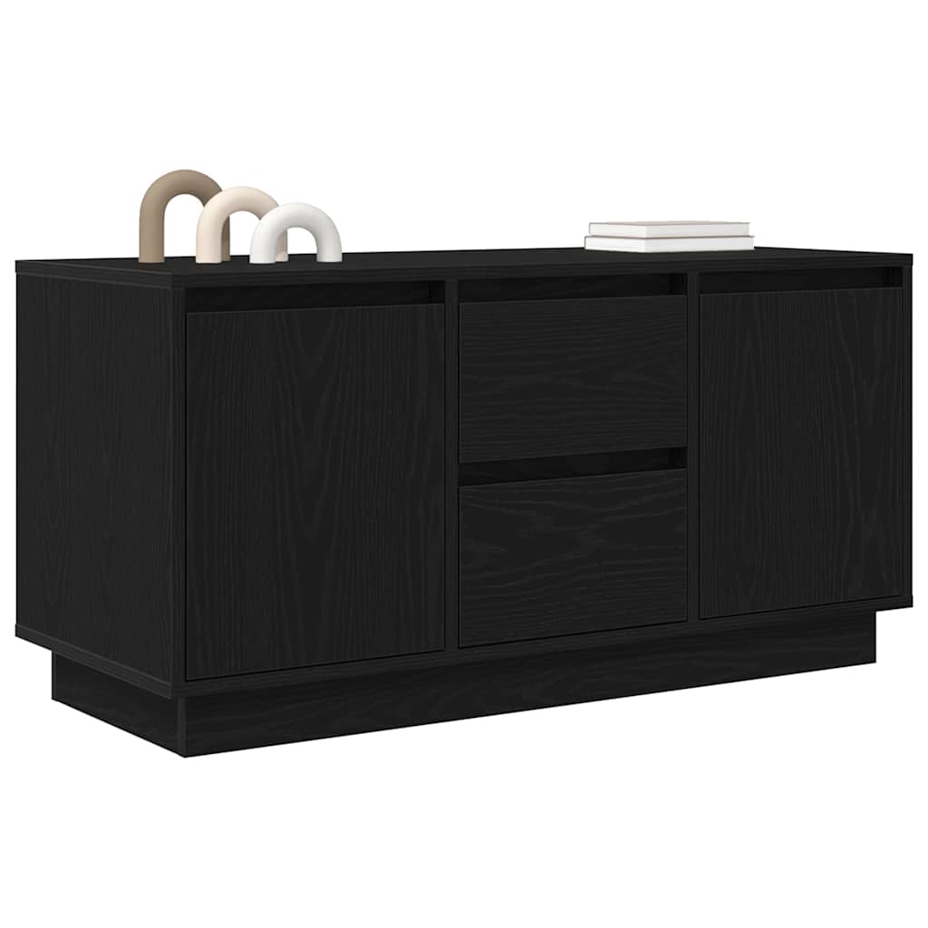 Móvel de TV com luzes LED 100x41x50 cm carvalho preto