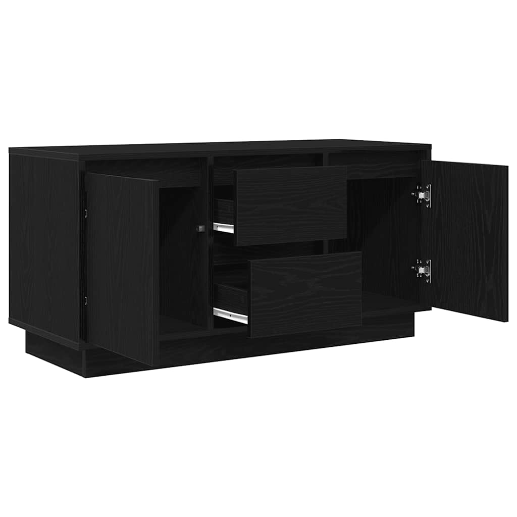 Móvel de TV com luzes LED 100x41x50 cm carvalho preto