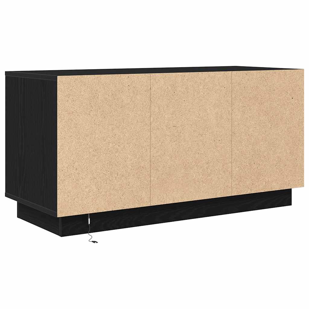 Móvel de TV com luzes LED 100x41x50 cm carvalho preto
