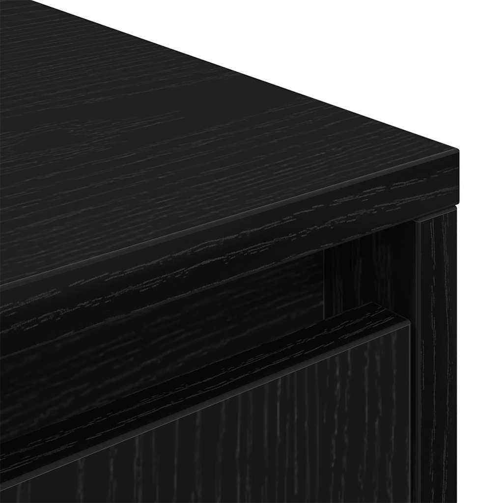 Móvel de TV com luzes LED 100x41x50 cm carvalho preto
