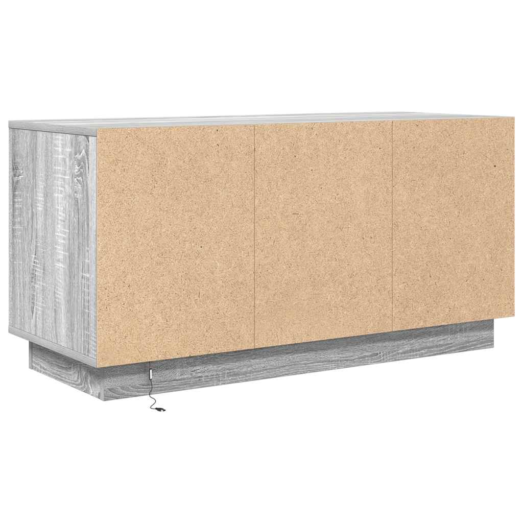 Móvel de TV com luzes LED 100x41x50 cm cinzento sonoma