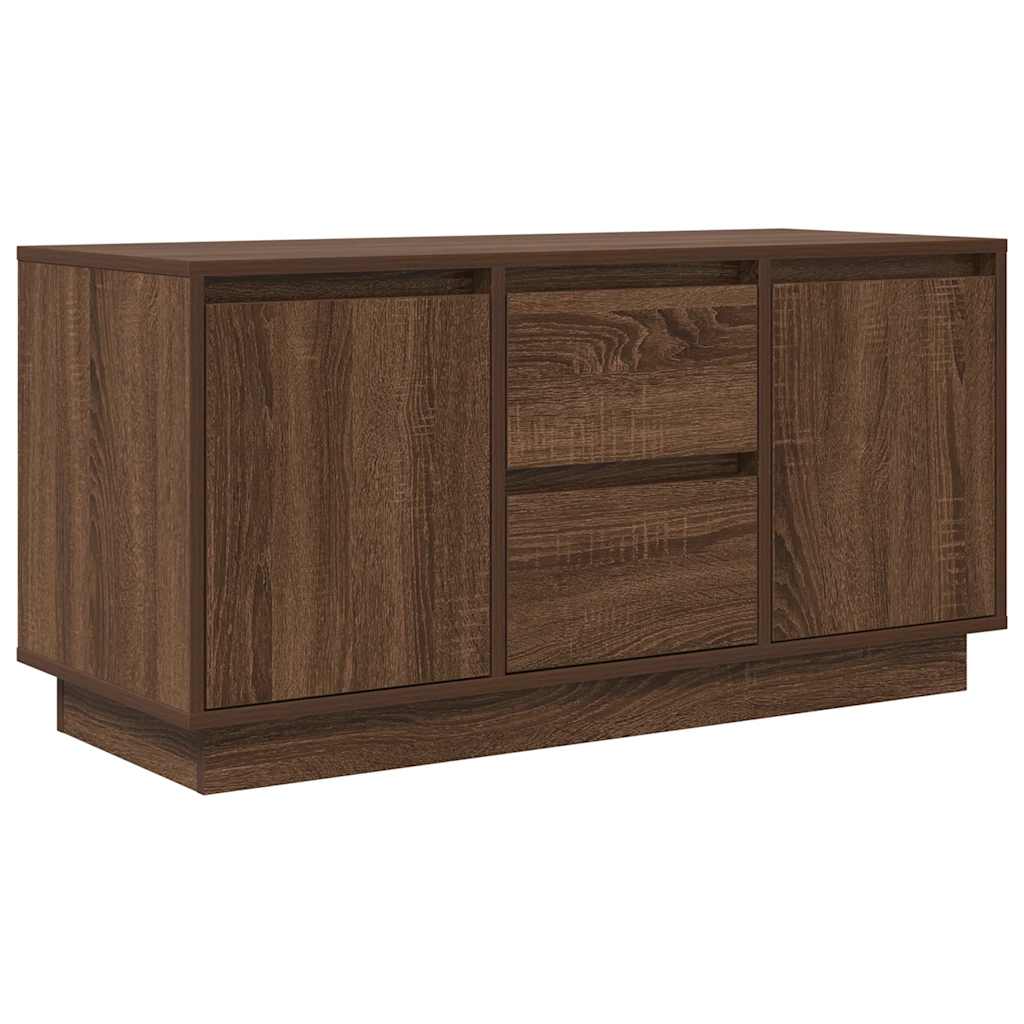 Móvel de TV com luzes LED 100x41x50 cm carvalho castanho