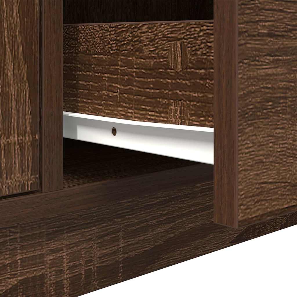 Móvel de TV com luzes LED 100x41x50 cm carvalho castanho