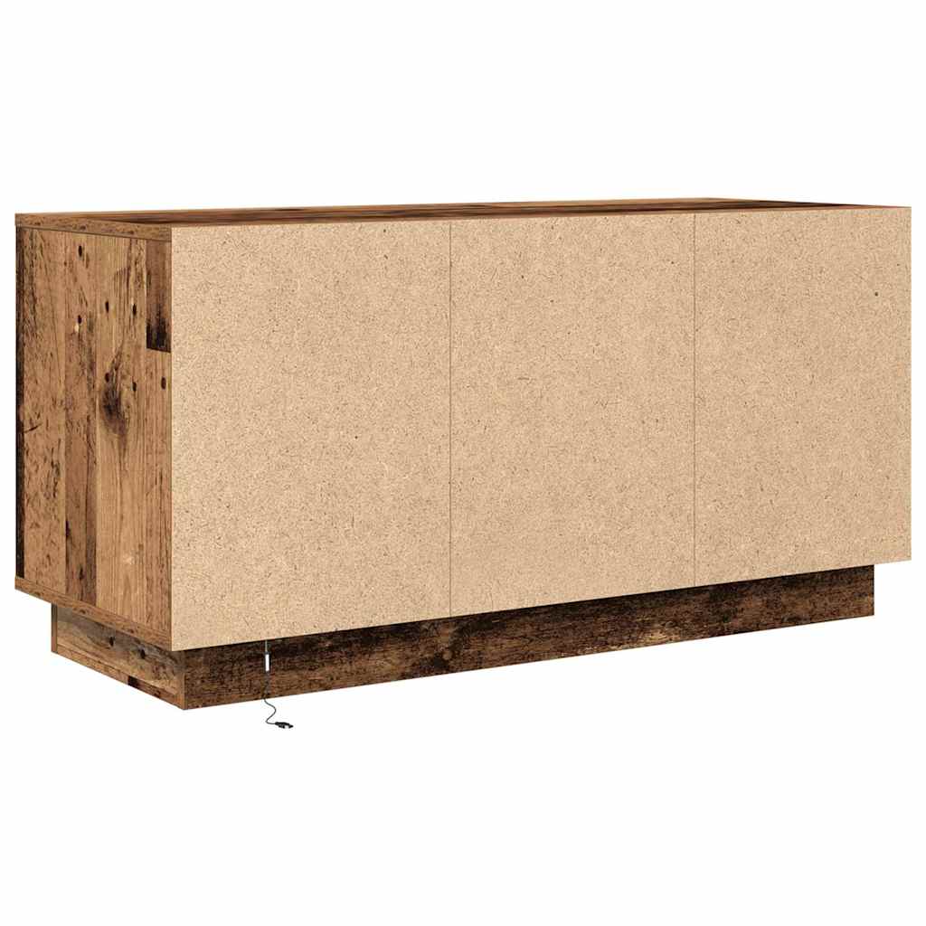 Móvel de TV com luzes LED 100x41x50 cm madeira velha