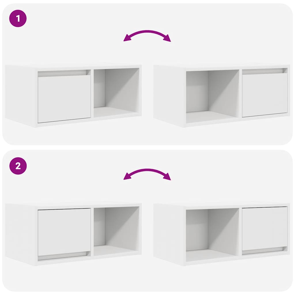 Móveis de TV 2 pcs 60x31x25,5 cm deriv. madeira branco