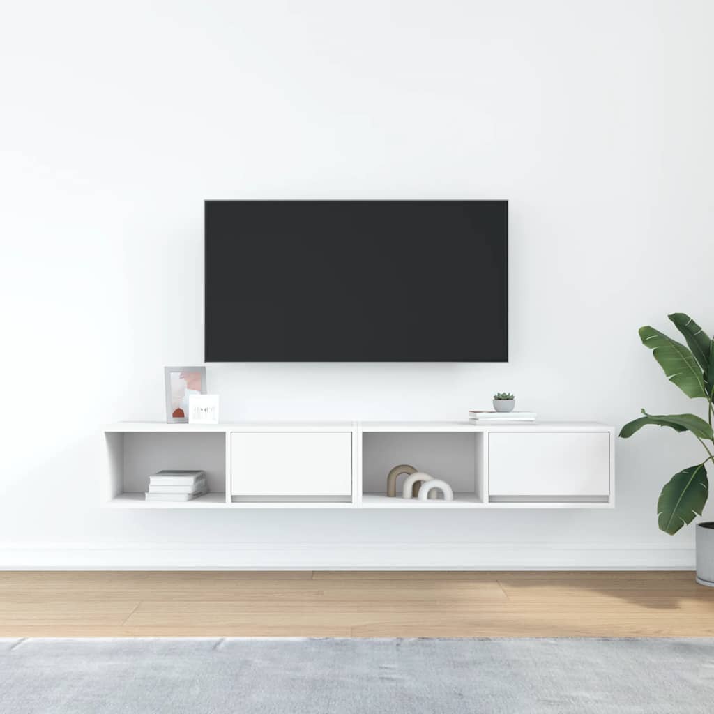 Móveis de TV 2 pcs 80x31x25,5 cm deriv. madeira branco