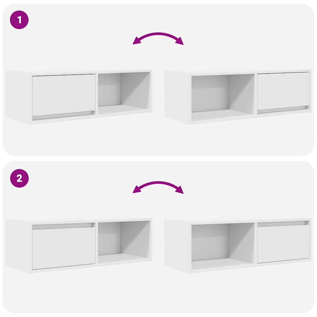 Móveis de TV 2 pcs 80x31x25,5 cm deriv. madeira branco