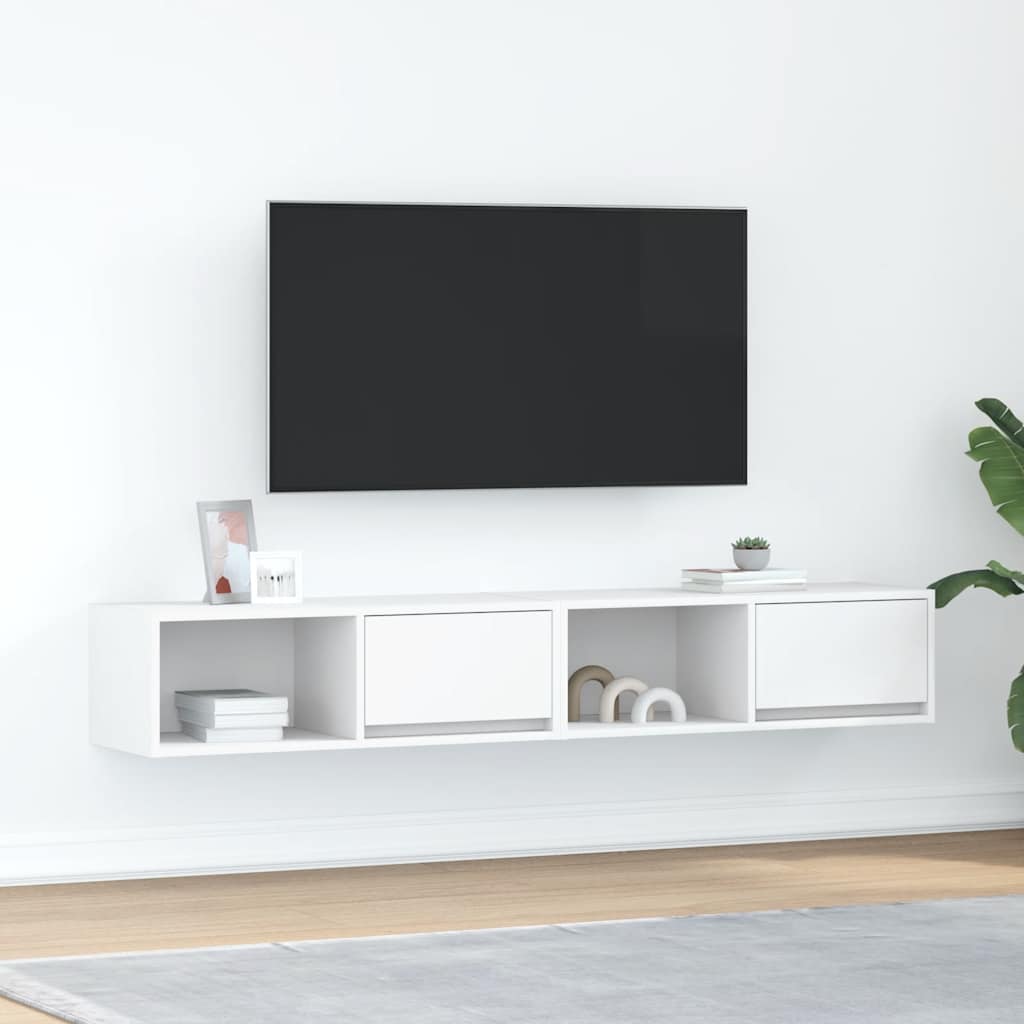 Móveis de TV 2 pcs 80x31x25,5 cm deriv. madeira branco