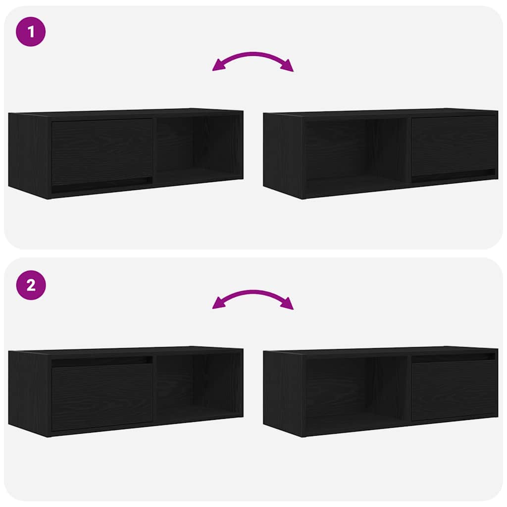 Móveis de TV 2pcs 80x31x25,5cm deriv. madeira carvalho preto