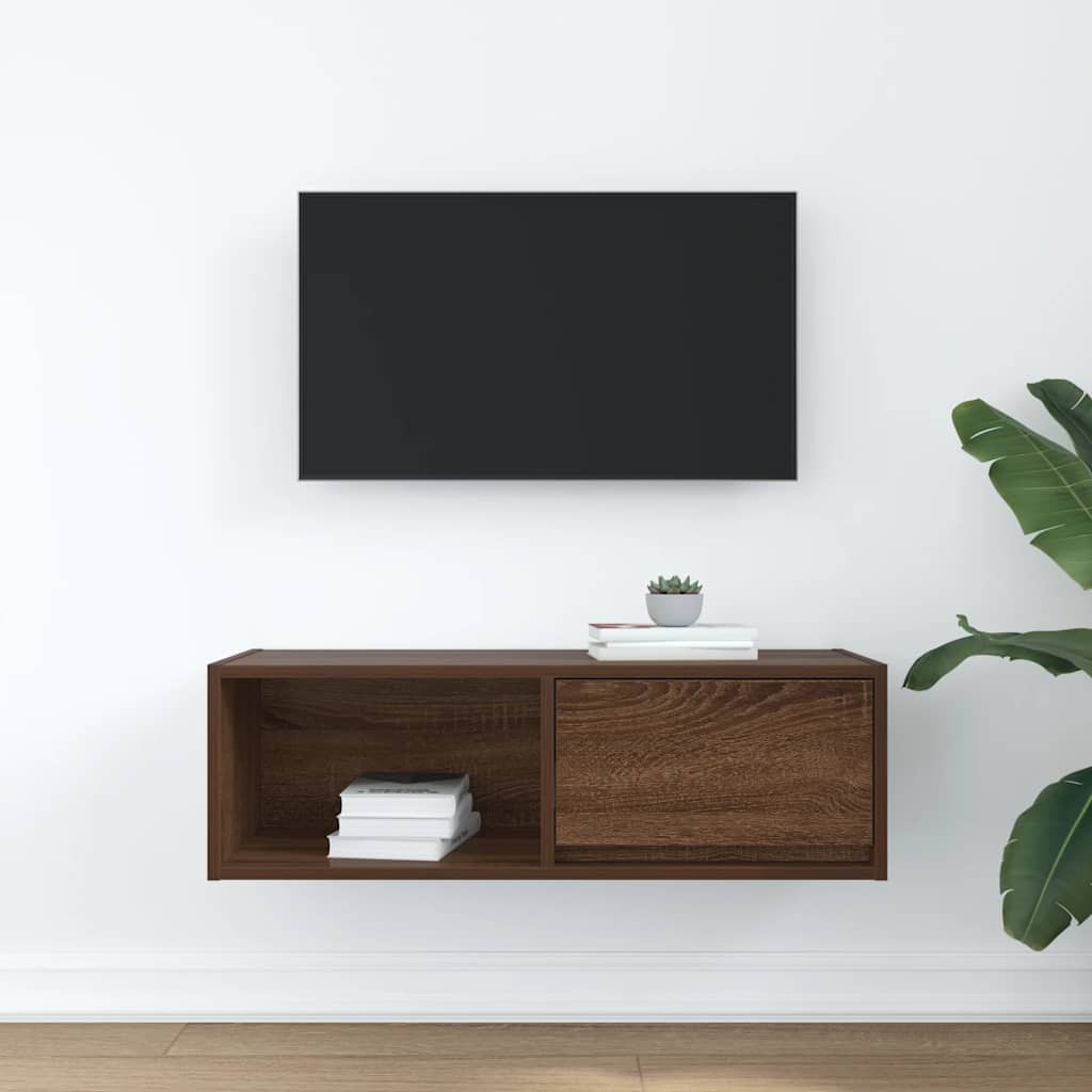 Móvel de TV 80x31x25,5cm derivados de madeira carvalho castanho