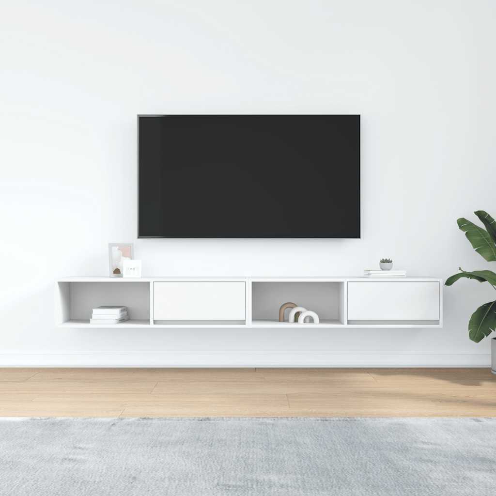 Móveis de TV 2 pcs 100x31x25,5 cm deriv. madeira branco