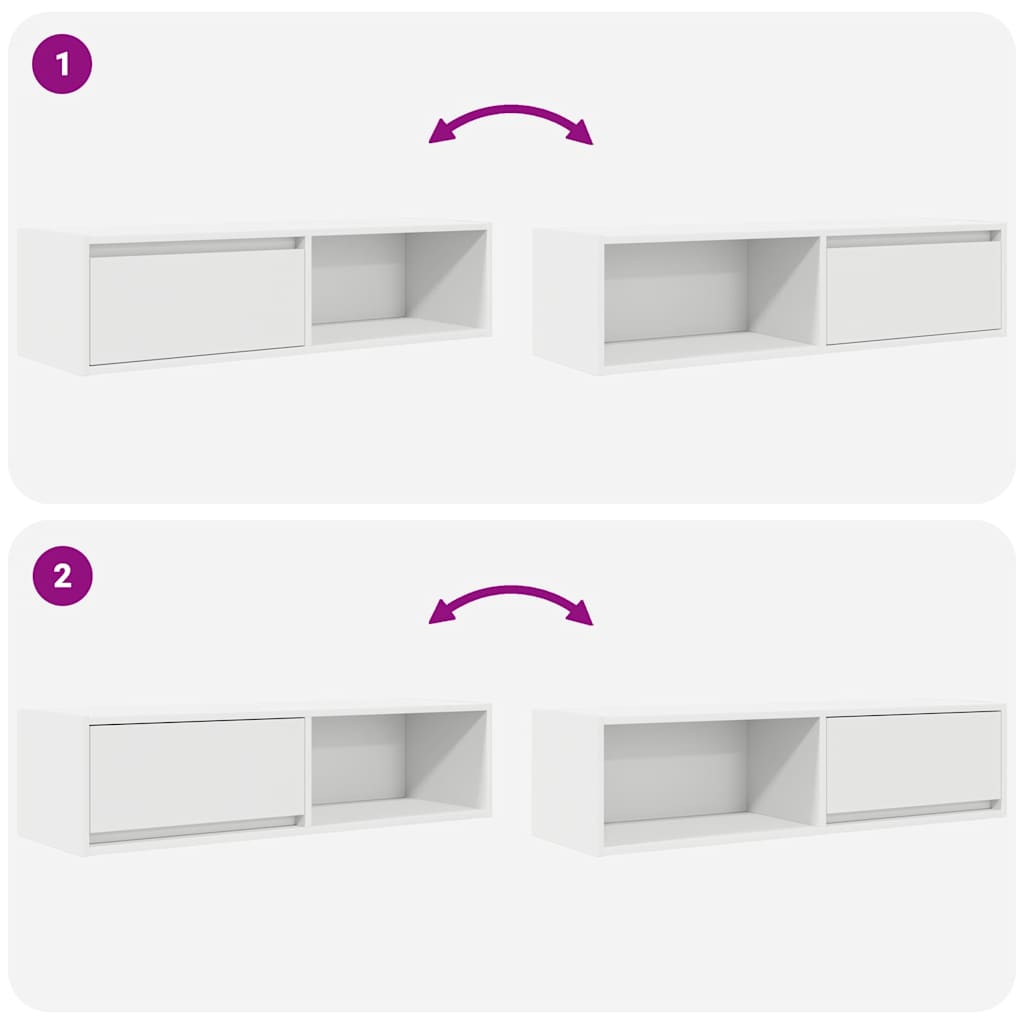 Móveis de TV 2 pcs 100x31x25,5 cm deriv. madeira branco