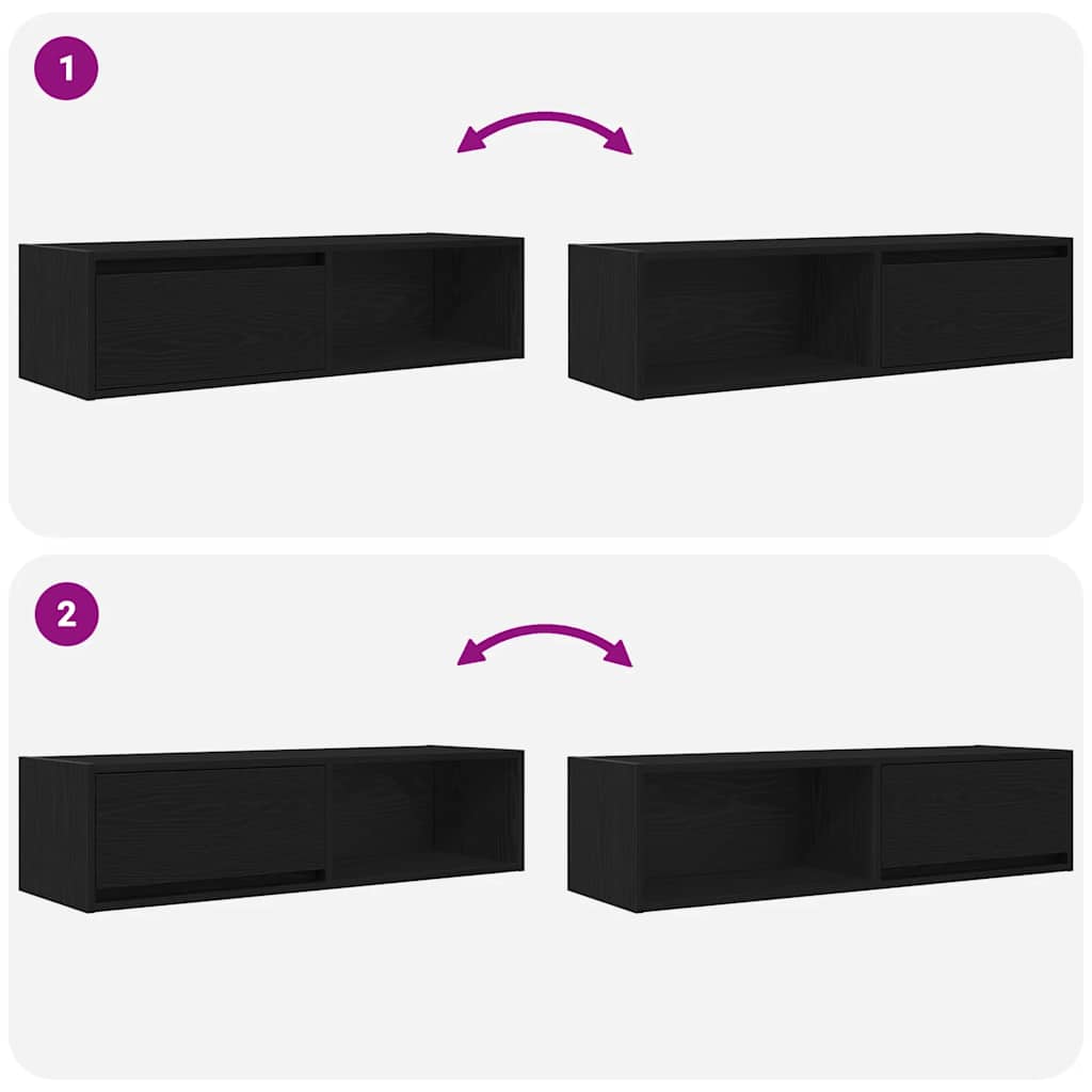 Móvel de TV 100x31x25,5 cm derivados de madeira carvalho preto