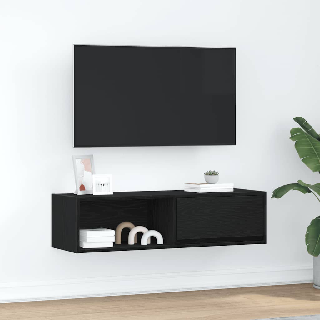 Móvel de TV 100x31x25,5 cm derivados de madeira carvalho preto