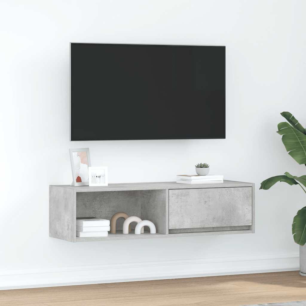 Móvel de TV 100x31x25,5 cm derivados de madeira cinza cimento