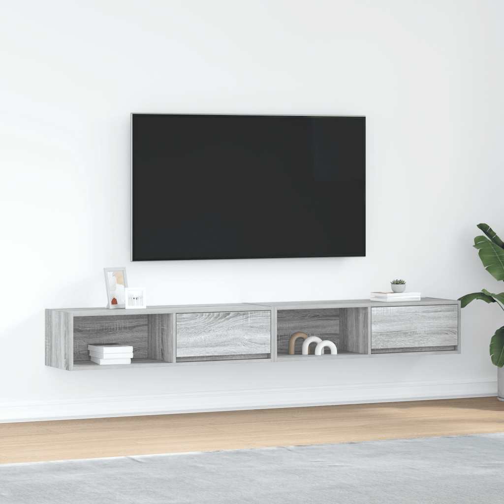 Móveis de TV 2pcs 100x31x25,5cm deriv. madeira cinzento sonoma