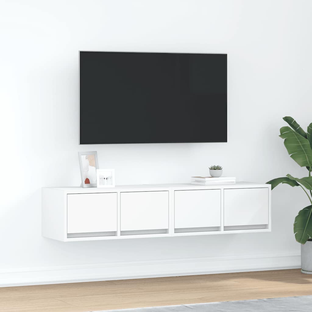 Móveis de TV 2 pcs 60x31x25,5 cm deriv. madeira branco