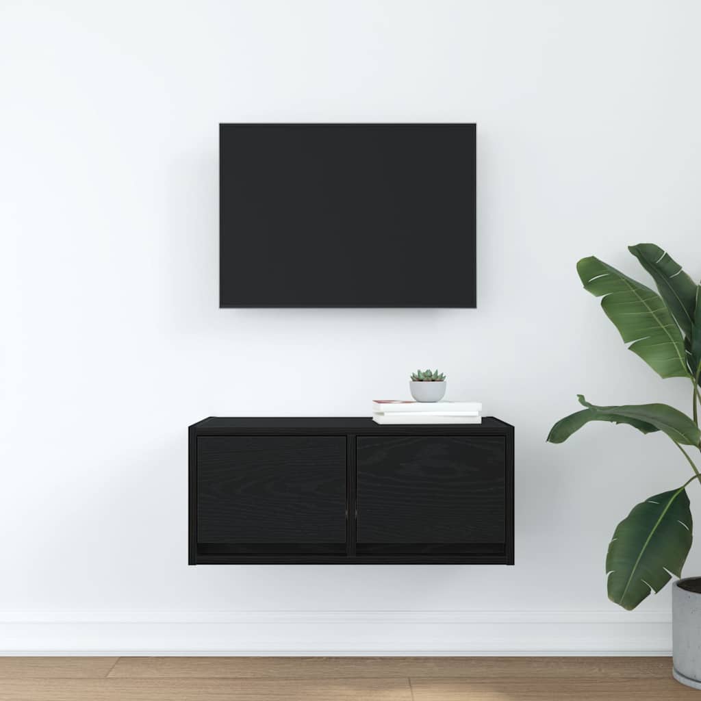 Móvel de TV 60x31x25,5 cm derivados de madeira carvalho preto