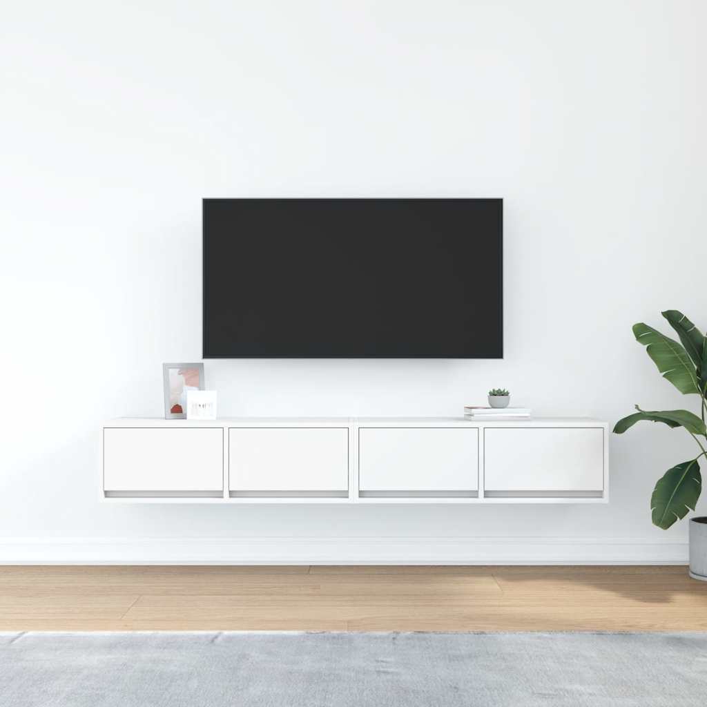 Móveis de TV 2 pcs 80x31x25,5 cm deriv. madeira branco
