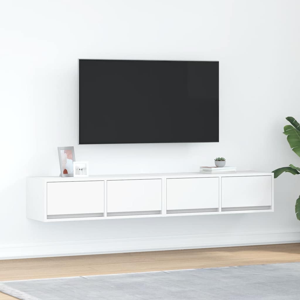 Móveis de TV 2 pcs 80x31x25,5 cm deriv. madeira branco