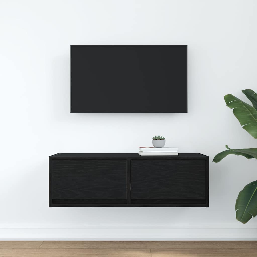 Móvel de TV 80x31x25,5 cm derivados de madeira carvalho preto