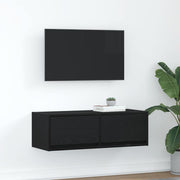 Móvel de TV 80x31x25,5 cm derivados de madeira carvalho preto