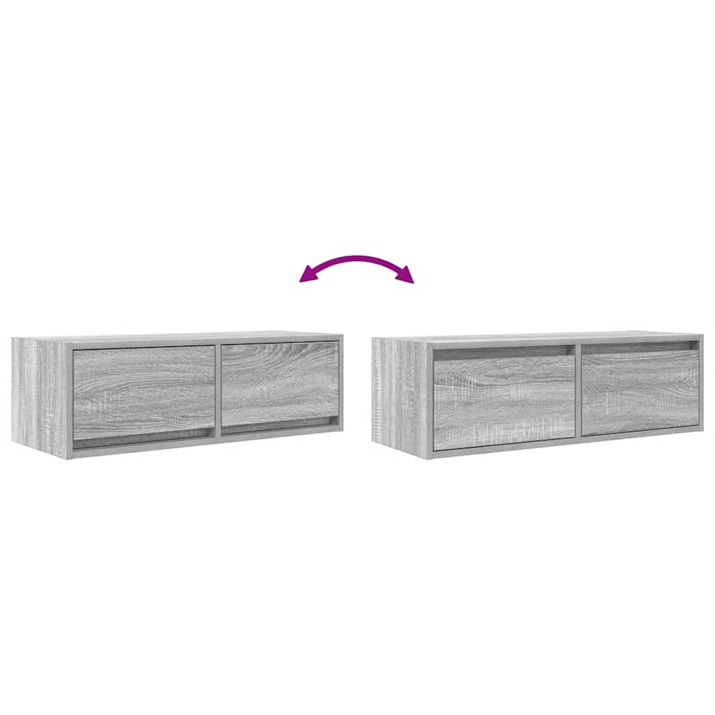 Móvel de TV 80x31x25,5 cm derivados de madeira sonoma cinzento