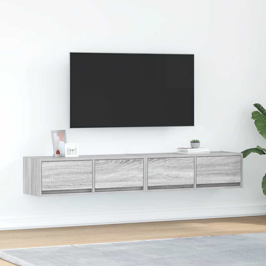 Móveis de TV 2pcs 80x31x25,5cm deriv. madeira sonoma cinzento