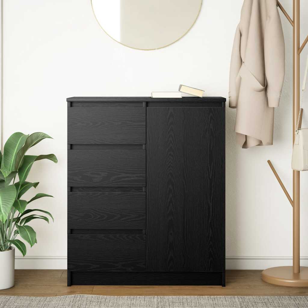 Aparador com gavetas derivados de madeira carvalho preto