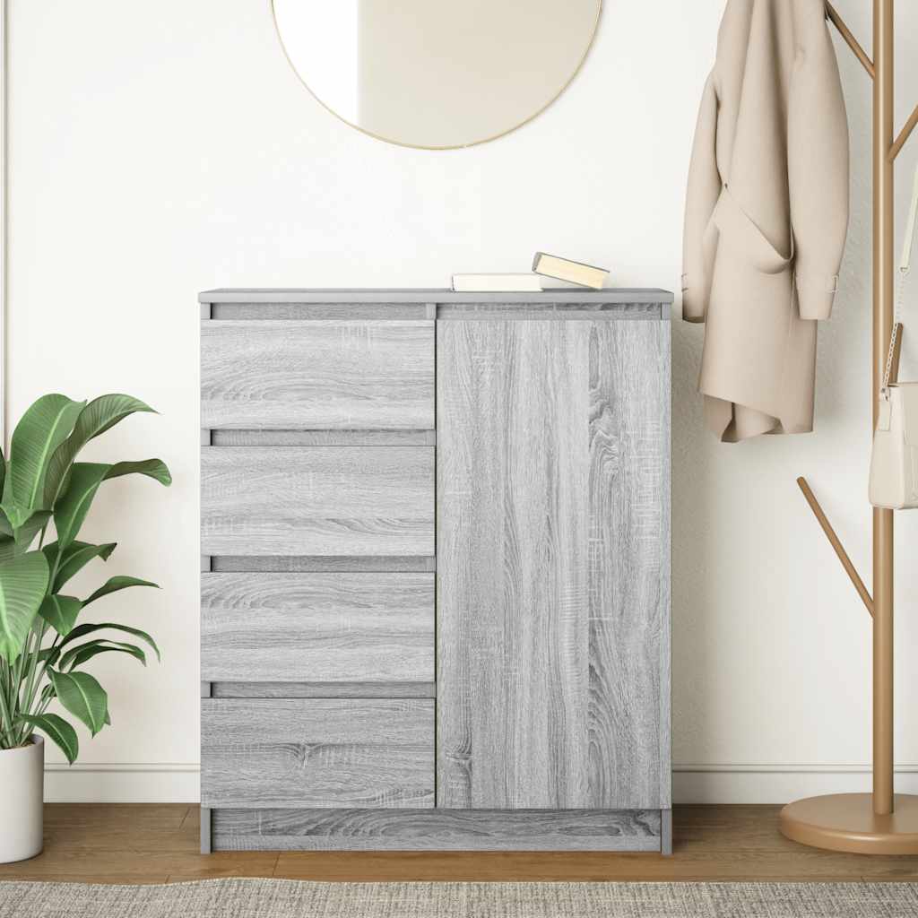 Aparador com gavetas derivados de madeira sonoma cinzento