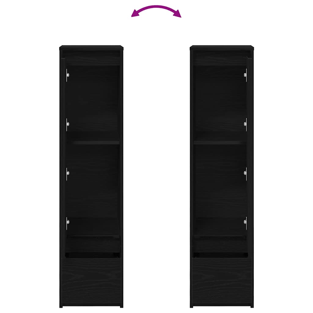 Aparador alto 29,5x34x119,5cm deriv. madeira carvalho preto