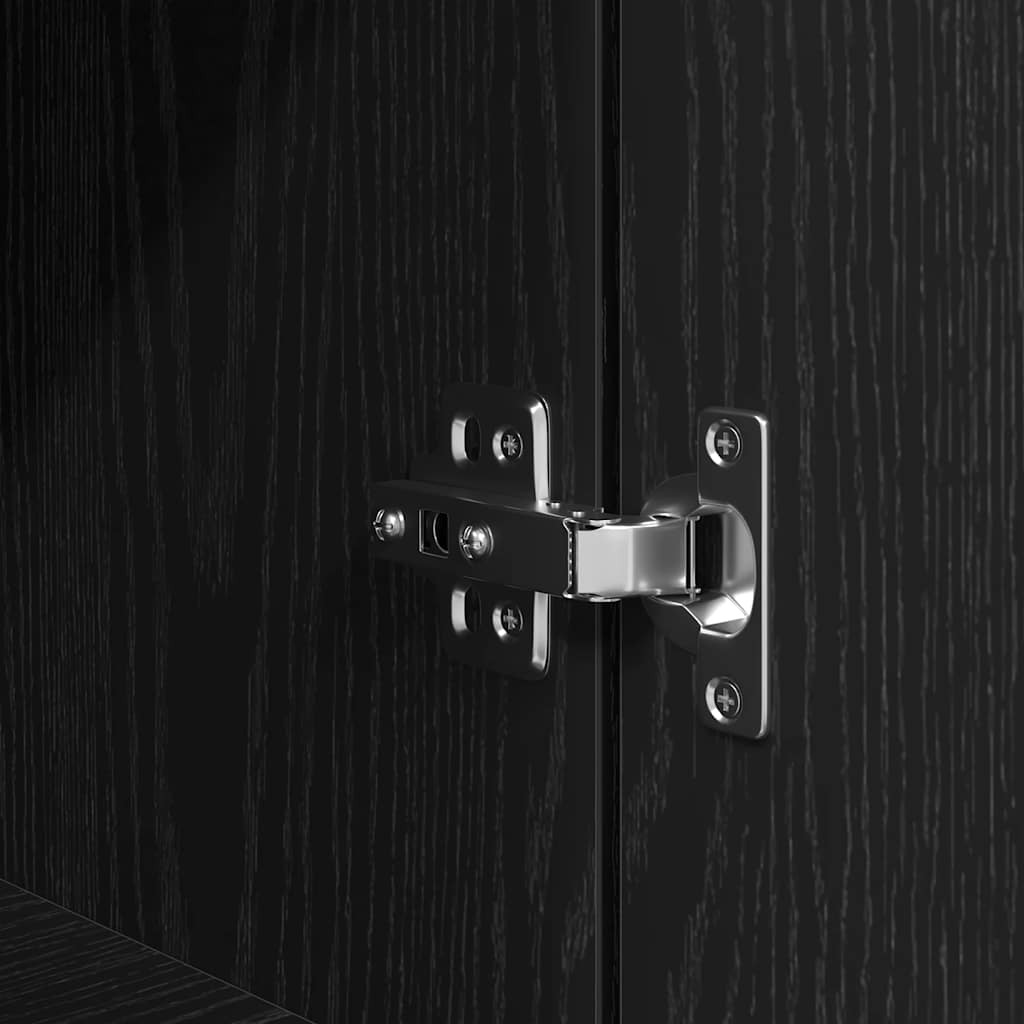 Aparador alto 37,5x35x180cm derivados de madeira carvalho preto