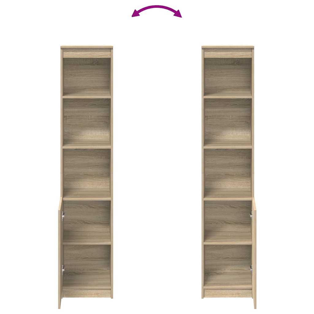 Aparador alto 37,5x35x180 cm derivados madeira carvalho sonoma