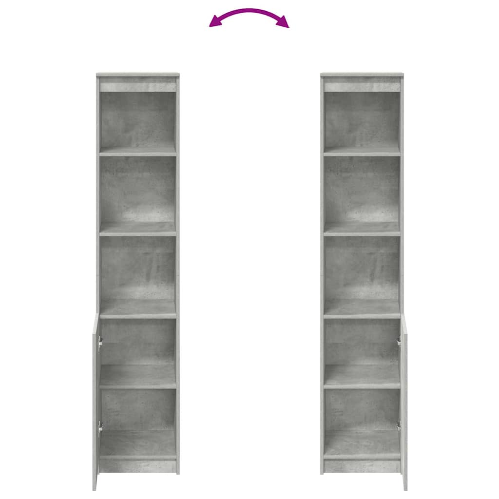 Aparador alto 37,5x35x180 cm derivados madeira cinzento-cimento