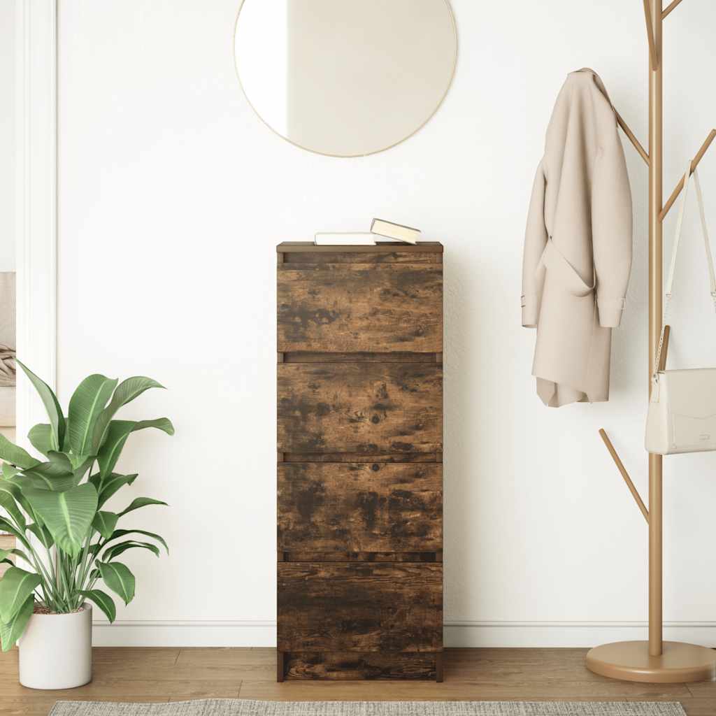 Aparador 37,5x35x99 cm derivados de madeira cor carvalho fumado