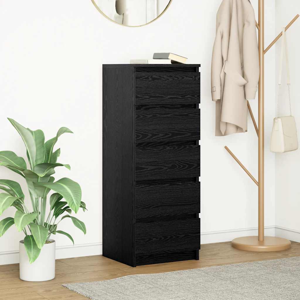 Aparador com gavetas derivados de madeira carvalho preto