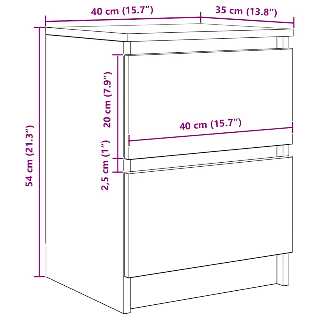 Móvel de TV 40x35x54 cm derivados de madeira branco