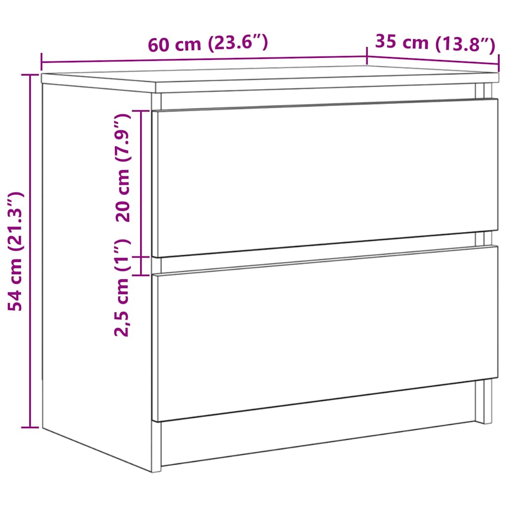 Móvel de TV 60x35x54 cm derivados de madeira cinzento sonoma