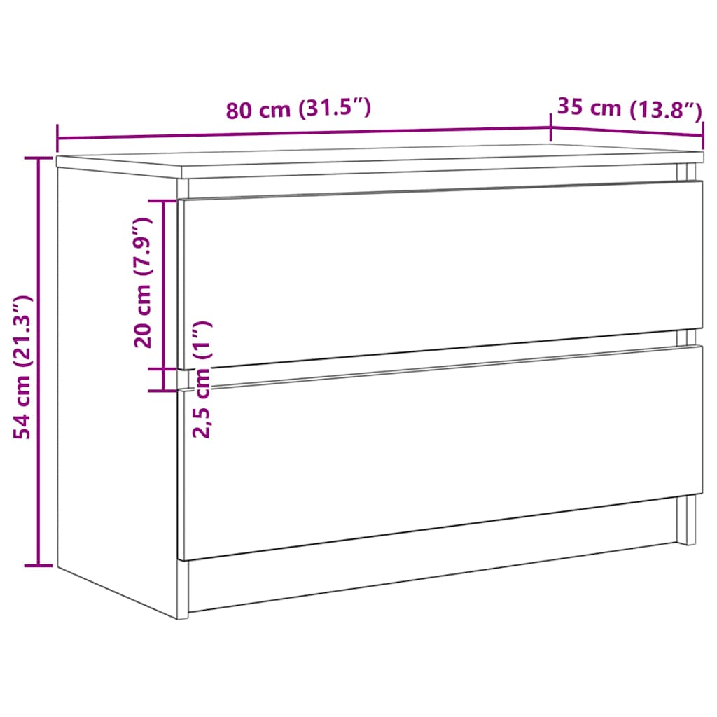 Móvel de TV 80x35x54 cm derivados de madeira cinzento cimento